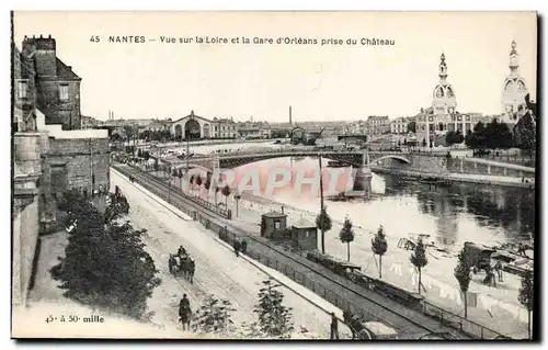 Nantes - Vue sur la Loire et la gare d&#39Orleans prise du Chateau - Cartes postales