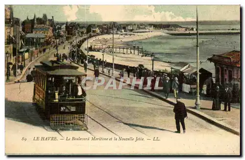 Le Havre - Le Boulevard Maritime et la Nouvelle Jetee - tramway - Ansichtskarte AK