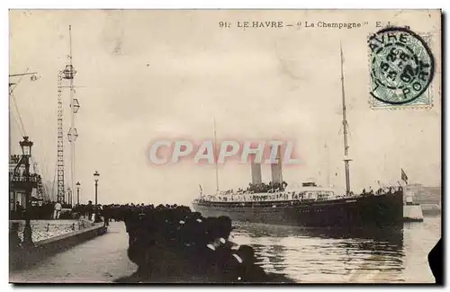 Le Havre - Le Steamer LA CHAmPAgNE - paquebot - Ansichtskarte AK