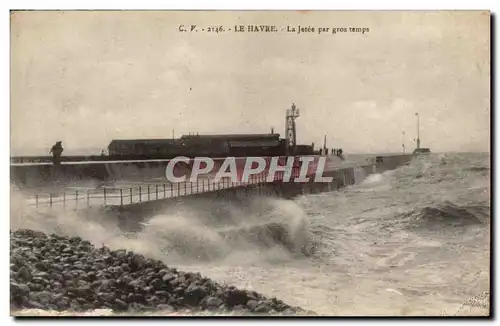 Le Havre - La Jetee par gros temps - Ansichtskarte AK