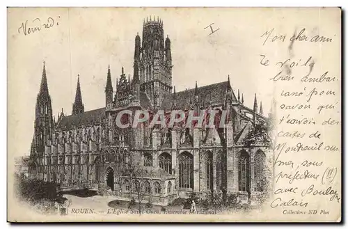 Rouen Cartes postales L&#39eglise Saint ouen ensemble meridional