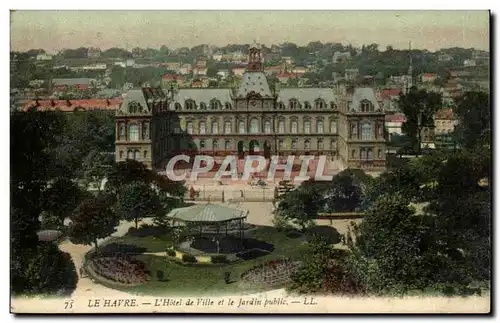 Le Havre Cartes postales Hotel de ville et jardin public