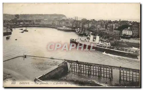 Dieppe Cartes postales Vue generale L&#39arrivee du paquebot d&#39angleterre