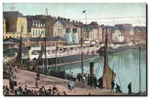 Dieppe Cartes postales Le BRighton devant la gare maritime