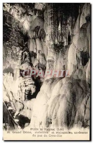 Puits de padirac Cartes postales Grand dome stalactites et stalagmites au dessus du pas du crocodile