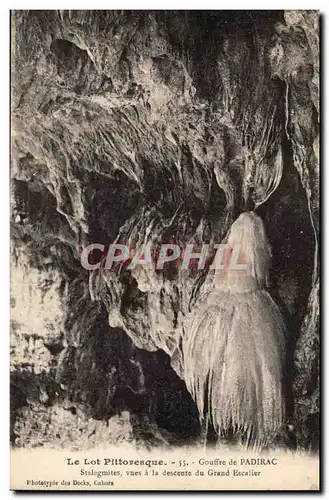 Cartes postales Gouffre de Padirac Stalagmites vues a al descente du grand escalier