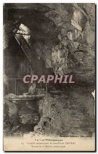 Cartes postales Galeries souterraines du gouffre Source de la riviere souterraine