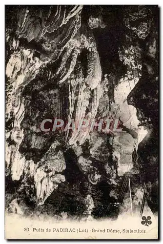 Cartes postales Puits de Padirac Grand dome Stalactites