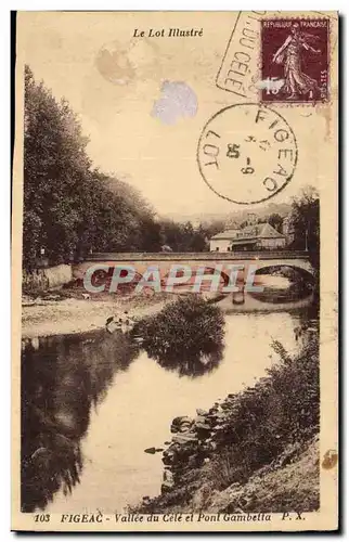 Figeac Cartes postales Vallee du Cele et pont Gambetta