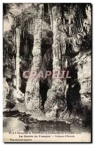 Cartes postales la grotte de Padirac Colonnes d'Hercule