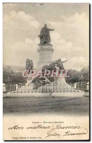 CAhors Cartes postales Monument Gambetta
