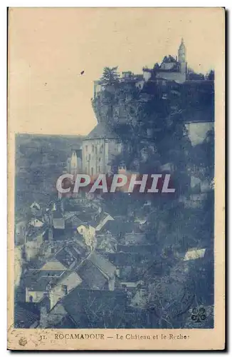 Rocamadour Ansichtskarte AK Le chateau et le rocher