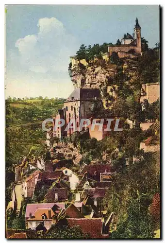 Rocamadour Cartes postales Le rocher vu de la route