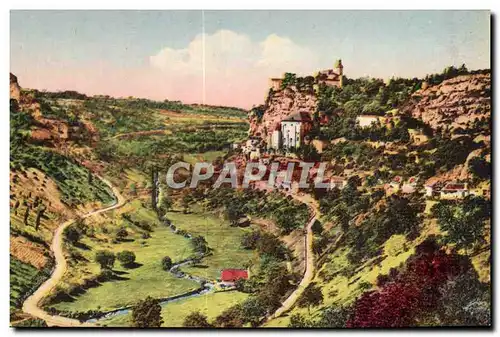 Rocamadour Cartes postales Vue generale et les lacets de la route de Cahors