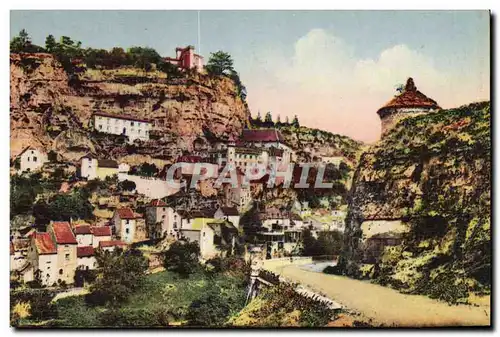 Rocamadour Ansichtskarte AK le rocher Vu de la route de Cahors