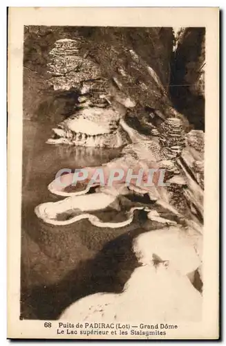 Puits de padirac Cartes postales Grand dome le lac superieur et les stalagmites