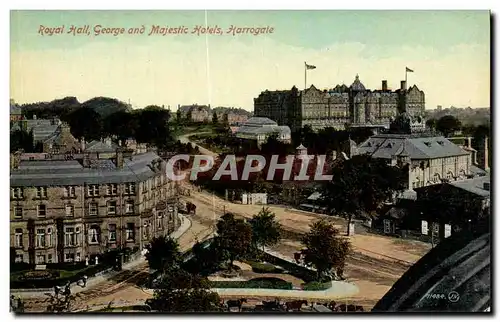 Grande Bretagne Great BRitain Ansichtskarte AK Royal hall George and Majestic Hotels Harrogate