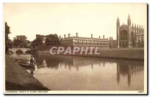 Grande Bretagne Great BRitain Cartes postales Cambridge King&#39s and Clarke colleges