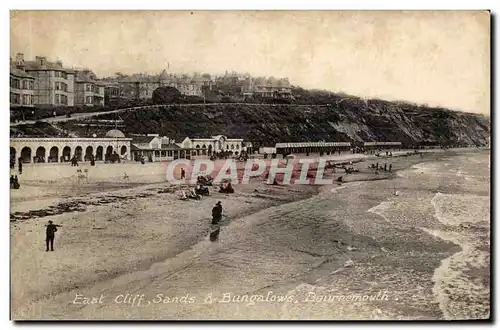 Grande Bretagne Great Britain Ansichtskarte AK East cliff Sands and bungalows Bournemouth