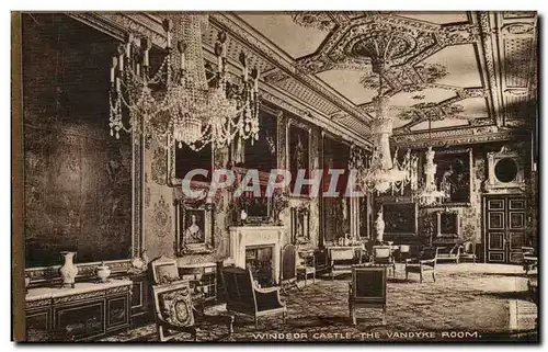 Grande Bretagne Great britain Cartes postales Windsor castle Vandyke room