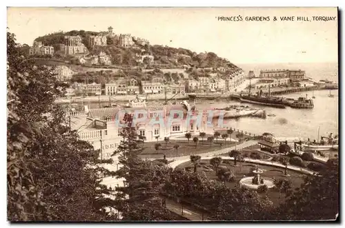 Great Britain Ansichtskarte AK Torquay Princes&#39s gardens & Vane Hill