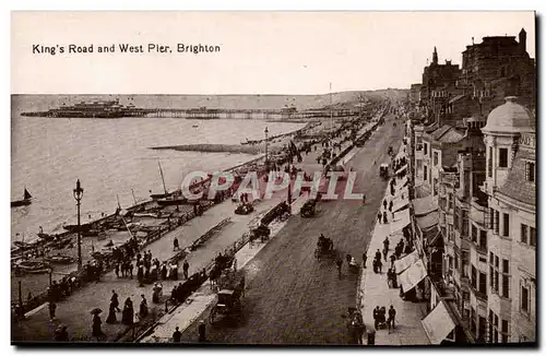 Great Britain Ansichtskarte AK King&#39s road and West Pier Brigthon