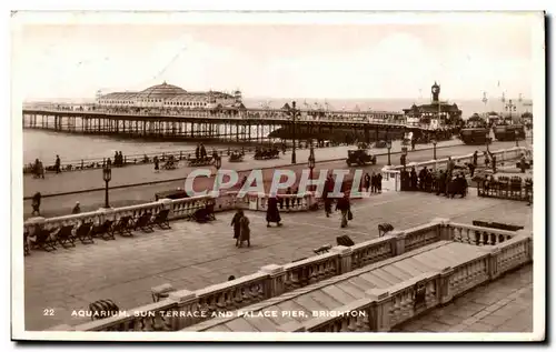Grande Bretagne Great BRitain Ansichtskarte AK SAquarium Sun terrace and palace Pier Brighton