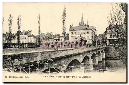 Melun - Pont de Pierre - vu de la Courtille - Cartes postales