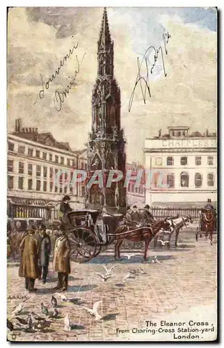 Grande Bretagne Great Britain Ansichtskarte AK London Londres The Eleanor Cross From Charing Cross Station yard