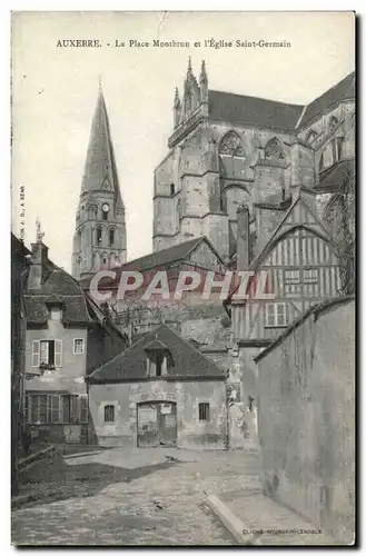 Auxerre Cartes postales La place Montbrun et l'eglise Saint Germain