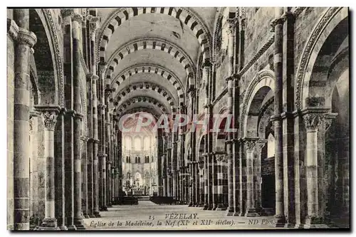 Vezelay Cartes postales Eglise de la madeleine La nef