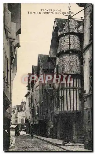 Troyes Cartes postales Tourelle de l'orfevre Rue Champereux