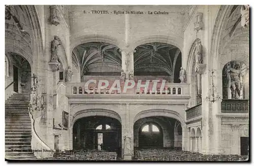 Troyes Ansichtskarte AK Eglise Saint nicolas Le calvaire
