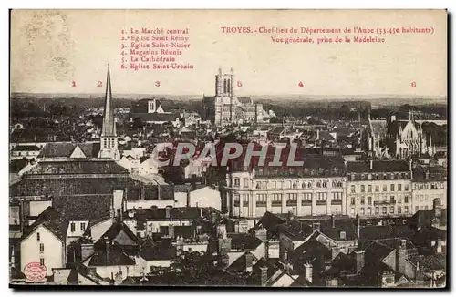 Troyes Cartes postales Vue generale prise de la Madeleine