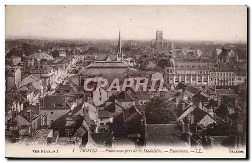 Troyes - Panorama pris de la Madeleine - Ansichtskarte AK