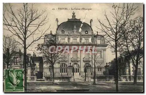 Troyes - La Caisse d&#39Epargne - banque - bank Ansichtskarte AK