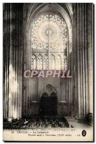 Troyes Cartes postales La cathedrale Portail nord a l&#39interieur