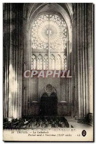 Troyes Cartes postales La cathedrale Portail nord a l'interieur
