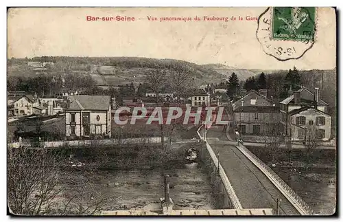 Bar sur Seine Ansichtskarte AK Vue panoramique du faubourg de la gare