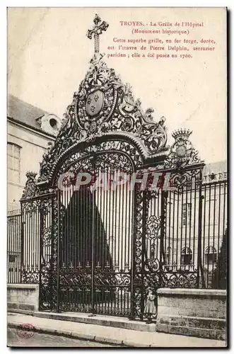 Troyes Cartes postales la grille de l'hopital