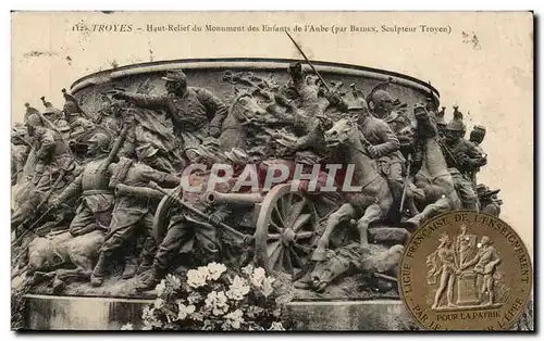 Troyes Cartes postales Haut relief du monument des enfants de l'aube (par Briden)