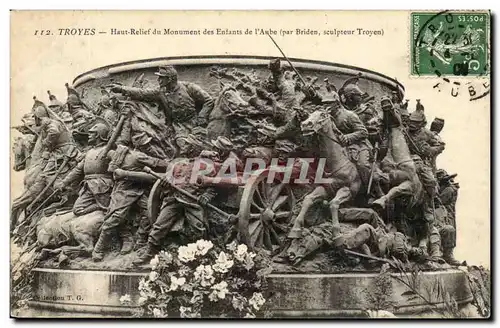 Troyes Cartes postales Haute relief du monument des enfants de l&#39aube (par Briden sculpteur Troyen)