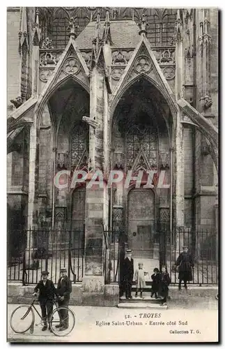 Troyes Cartes postales Eglise Saint Urbain entree cote sud