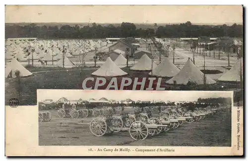 Cartes postales Au camp de Mailly Campement d&#39artillerie
