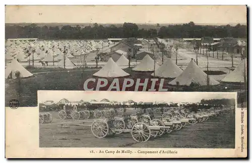 Cartes postales Au camp de Mailly Campement d'artillerie