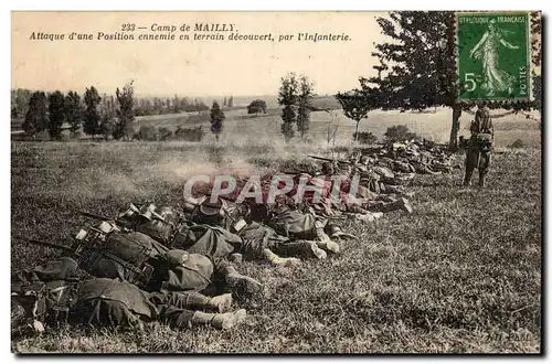 Cartes postales Camp de Mailly Attaque d&#39une position ennemie en terrain decouvert par l&#39infanterie