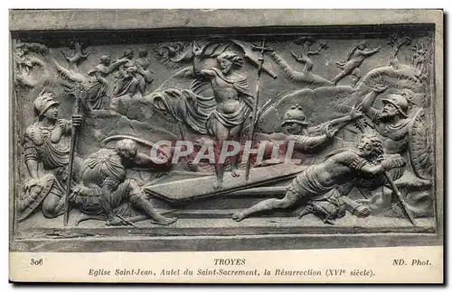 Troyes - Eglise Saint Jean - Autel de Saint Sacrement - Bas Relief - Ansichtskarte AK