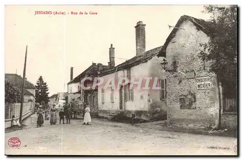 Jessains - Rue de la Gare - Cartes postales