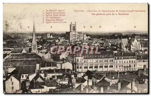 Troyes Cartes postales Vue generale prise de la Madeleine