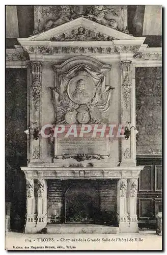 Troyes Cartes postales Chemniee de la grande salle de l'hotel de ville